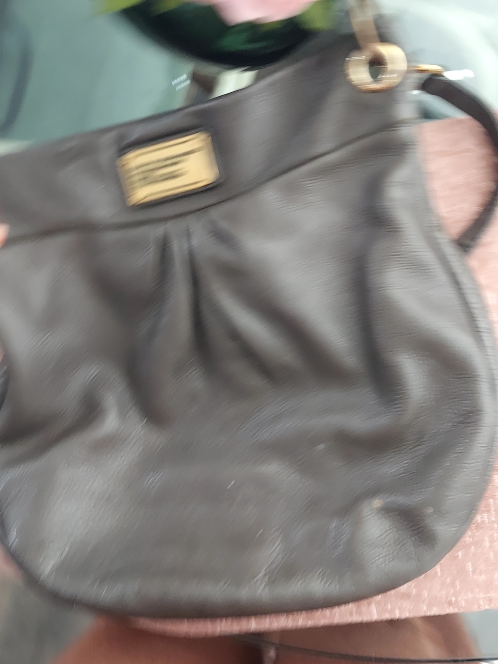 Marc Jacobs Leather Hobo Shoulder Bag - Dark Brown
